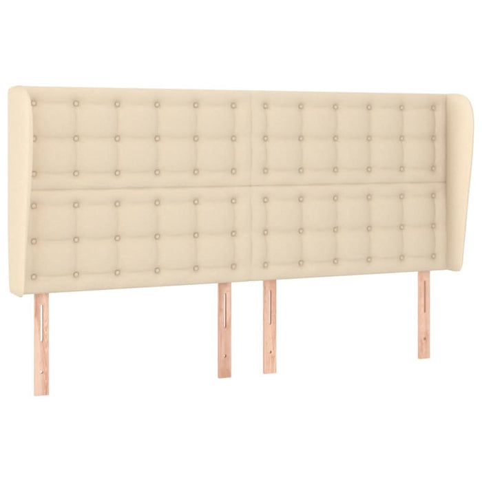 Tăblie de pat cu aripioare, crem, 203x23x118/128 cm, textil - WALTI WALTI