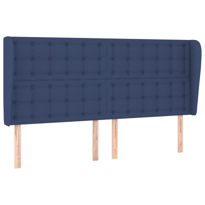 Tăblie de pat cu aripioare, albastru, 203x23x118/128 cm, textil - WALTI WALTI