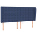 Tăblie de pat cu aripioare, albastru, 203x23x118/128 cm, textil - WALTI WALTI