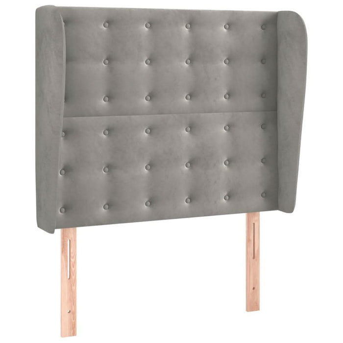 Tăblie de pat cu aripioare gri deschis 83x23x118/128 cm catifea - WALTI WALTI