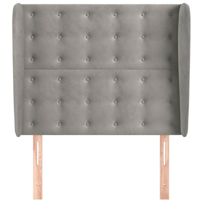 Tăblie de pat cu aripioare gri deschis 83x23x118/128 cm catifea - WALTI WALTI
