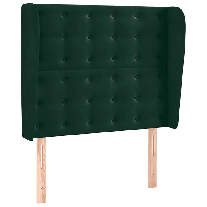 Tăblie pat cu aripioare verde închis 83x23x118/128 cm catifea WALTI
