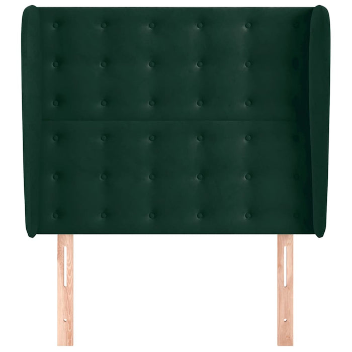 Tăblie pat cu aripioare verde închis 83x23x118/128 cm catifea WALTI