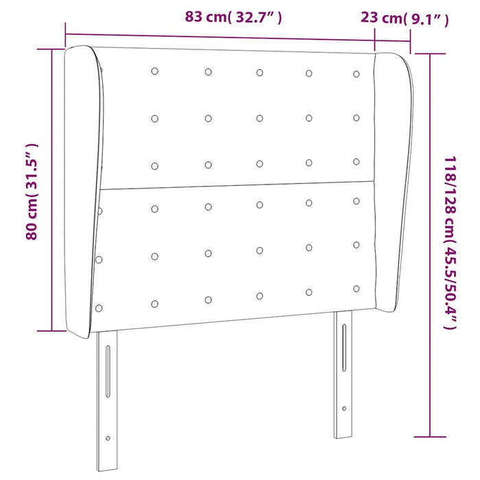 Tăblie pat cu aripioare verde închis 83x23x118/128 cm catifea WALTI