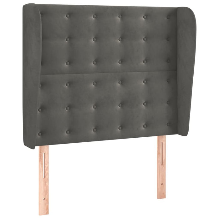 Tăblie de pat cu aripioare gri închis 93x23x118/128 cm catifea - WALTI WALTI