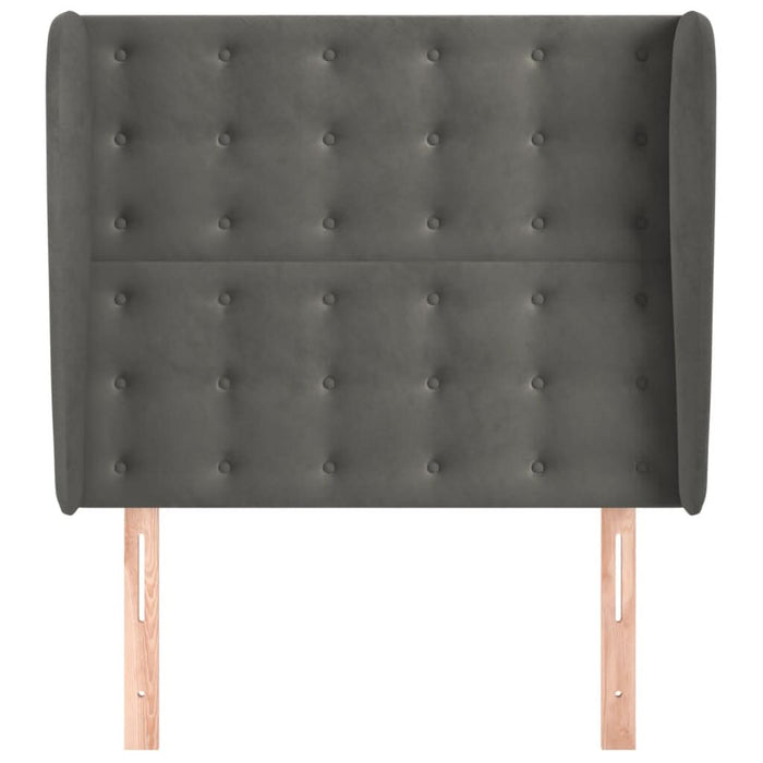Tăblie de pat cu aripioare gri închis 93x23x118/128 cm catifea - WALTI WALTI