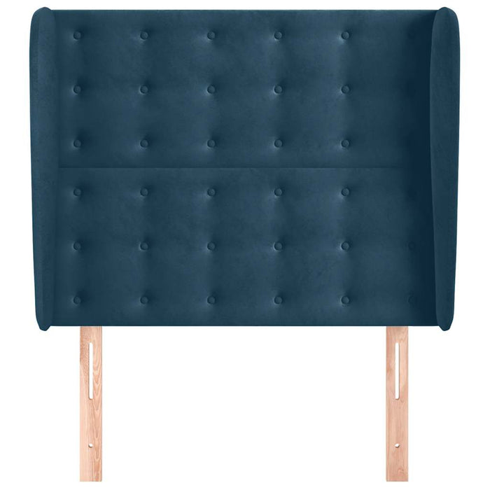 Tăblie pat cu aripioare albastru închis 93x23x118/128cm catifea WALTI