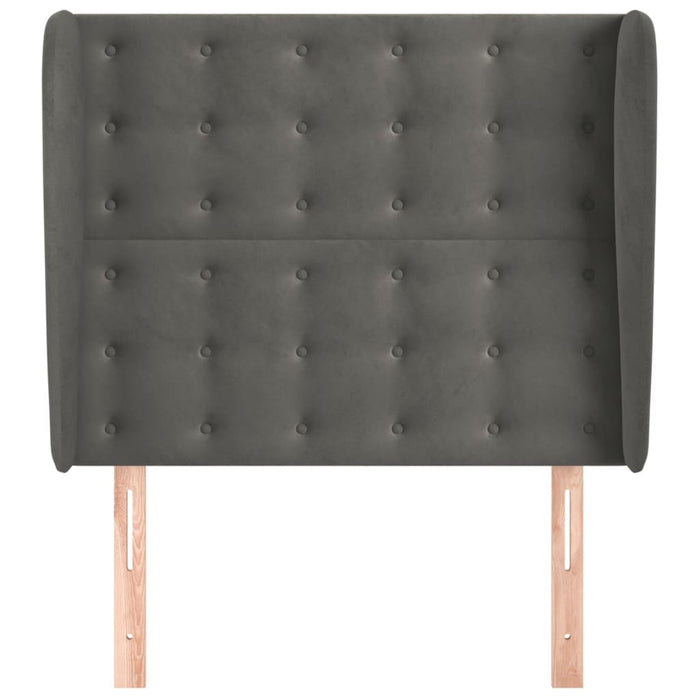 Tăblie de pat cu aripioare gri închis 103x23x118/128 cm catifea - WALTI WALTI