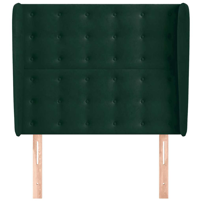 Tăblie pat cu aripioare verde închis 103x23x118/128 cm catifea WALTI