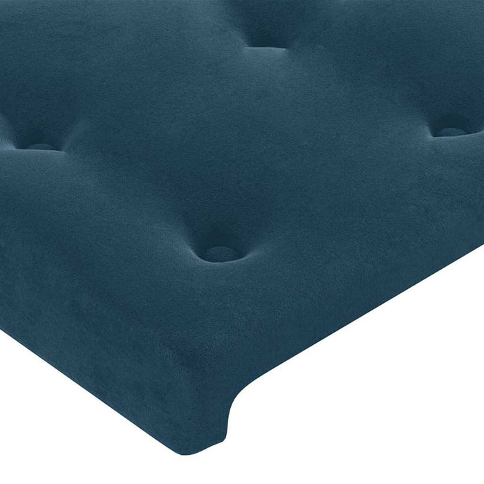 Tăblie pat cu urechi albastru închis 103x23x118/128cm catifea WALTI