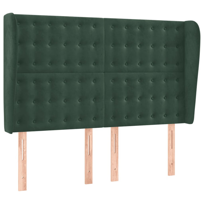 Tăblie pat cu aripioare verde închis 147x23x118/128 cm catifea - WALTI WALTI