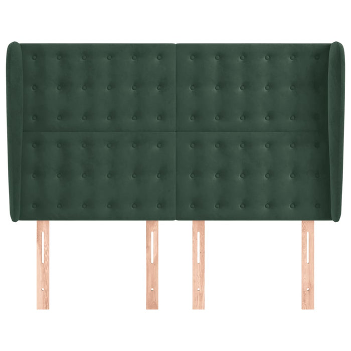 Tăblie pat cu aripioare verde închis 147x23x118/128 cm catifea - WALTI WALTI