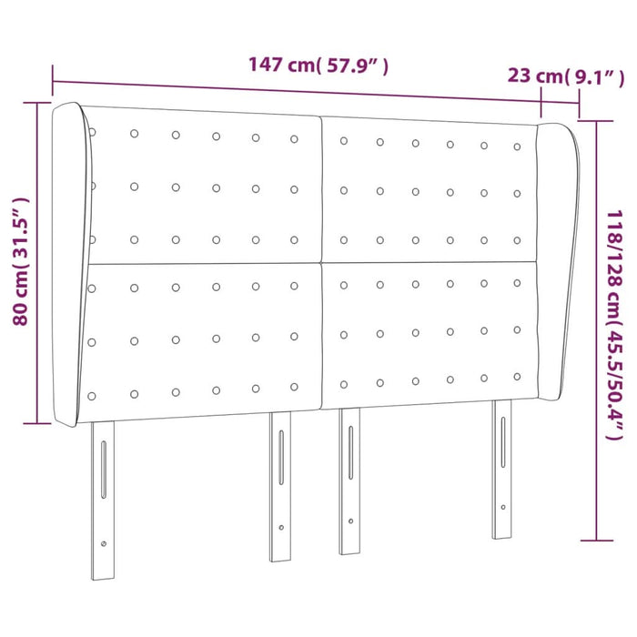 Tăblie de pat cu aripioare, roz, 147x23x118/128 cm, catifea - WALTI WALTI
