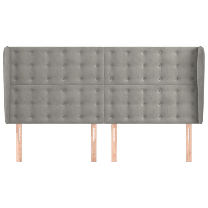 Tăblie de pat cu aripioare gri deschis 163x23x118/128cm catifea - WALTI WALTI