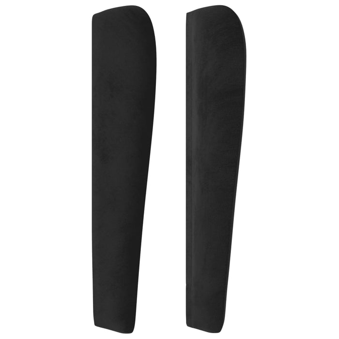 Tăblie de pat cu aripioare, negru, 163x23x118/128 cm, catifea - WALTI WALTI