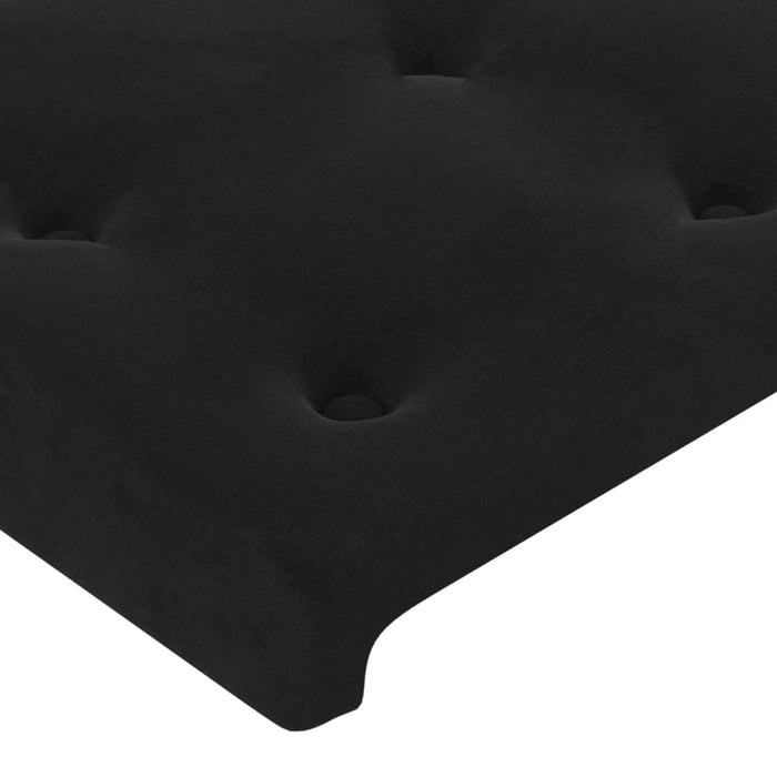 Tăblie de pat cu aripioare, negru, 163x23x118/128 cm, catifea - WALTI WALTI