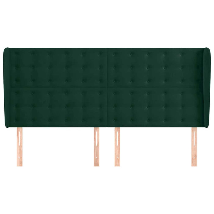 Tăblie pat cu aripioare verde închis 163x23x118/128 cm catifea WALTI