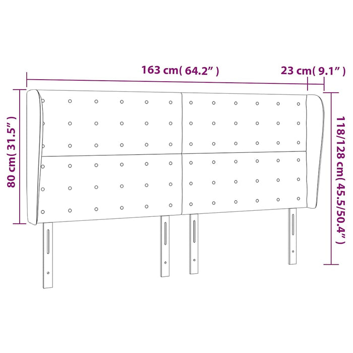 Tăblie pat cu aripioare verde închis 163x23x118/128 cm catifea WALTI