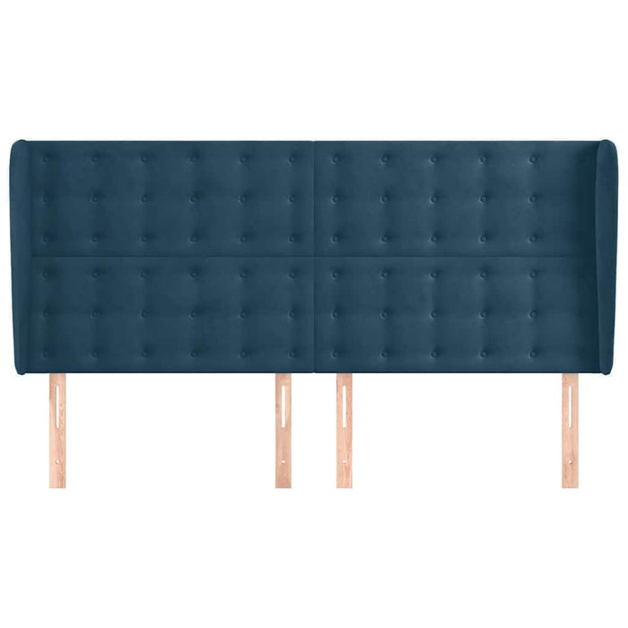 Tăblie pat cu urechi albastru închis 163x23x118/128 cm catifea - WALTI WALTI