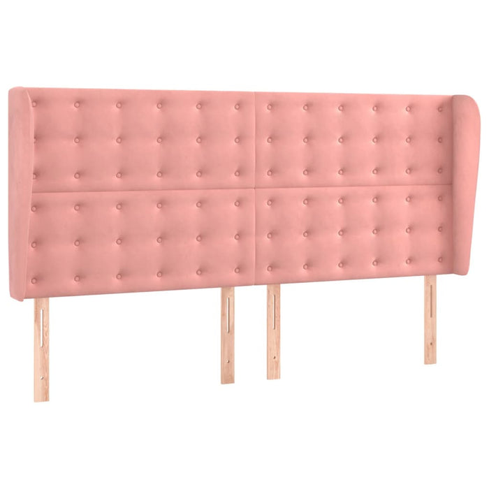 Tăblie de pat cu aripioare, roz, 163x23x118/128 cm, catifea - WALTI WALTI