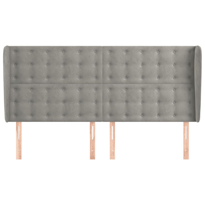 Tăblie de pat cu aripioare gri deschis 183x23x118/128cm catifea - WALTI WALTI