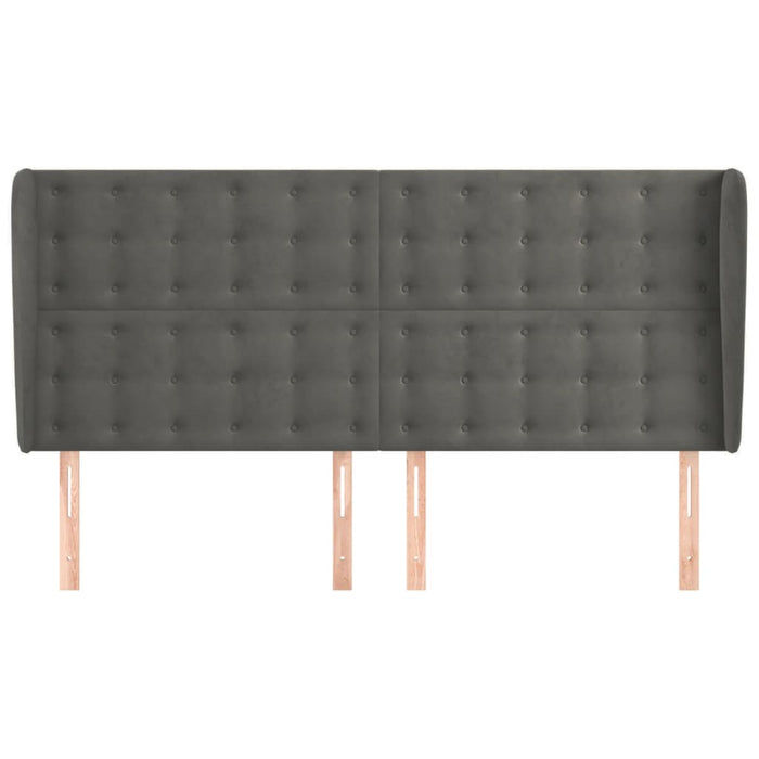 Tăblie de pat cu aripioare gri închis 183x23x118/128 cm catifea - WALTI WALTI