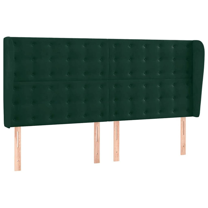 Tăblie pat cu aripioare verde închis 183x23x118/128 cm catifea WALTI