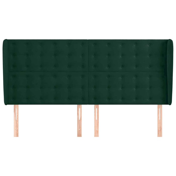 Tăblie pat cu aripioare verde închis 183x23x118/128 cm catifea WALTI