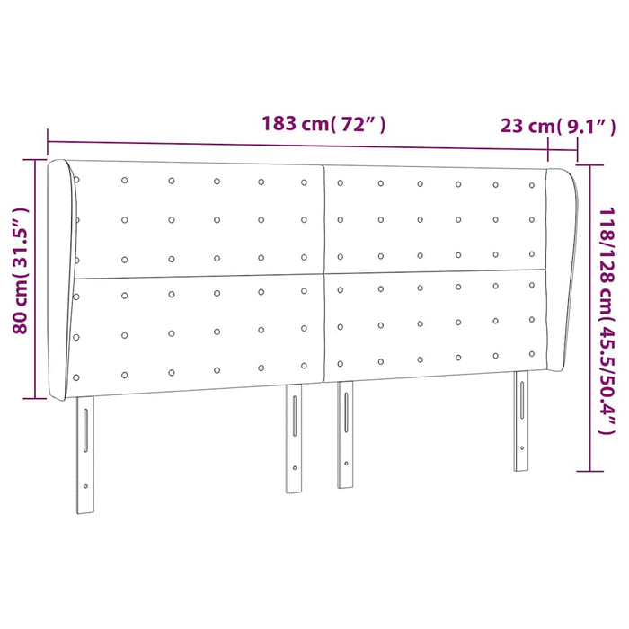 Tăblie pat cu aripioare verde închis 183x23x118/128 cm catifea WALTI