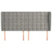 Tăblie de pat cu aripioare gri deschis 203x23x118/128cm catifea - WALTI WALTI