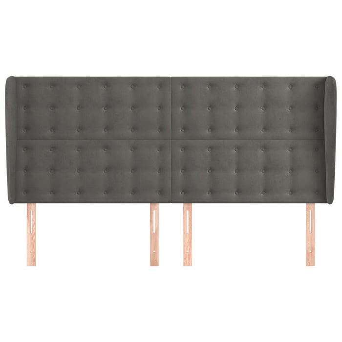 Tăblie de pat cu aripioare gri închis 203x23x118/128 cm catifea - WALTI WALTI