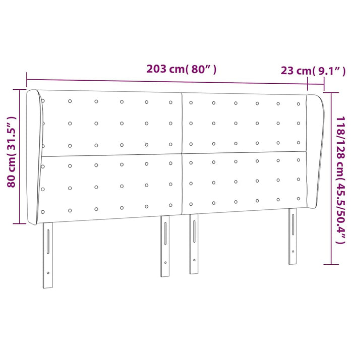 Tăblie pat cu aripioare verde închis 203x23x118/128cm catifea WALTI