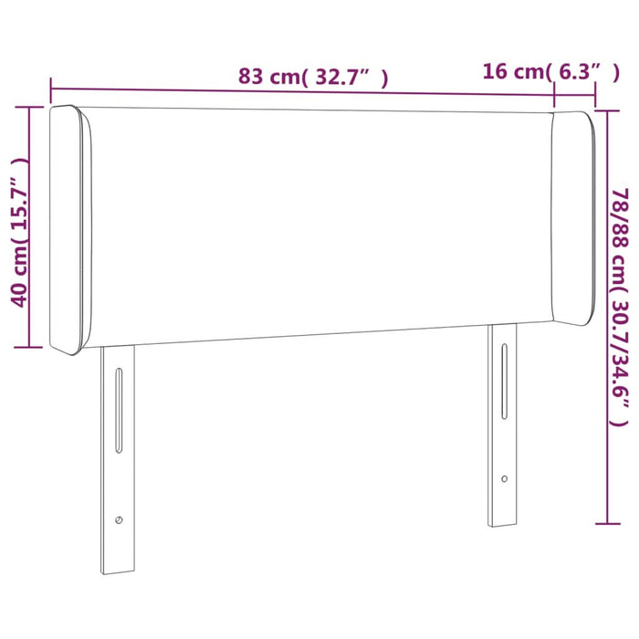 Tăblie de pat cu aripioare gri taupe 83x16x78/88 cm textil - WALTI WALTI