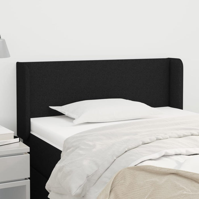 Tăblie de pat cu aripioare negru 103x16x78/88 cm textil - WALTI WALTI