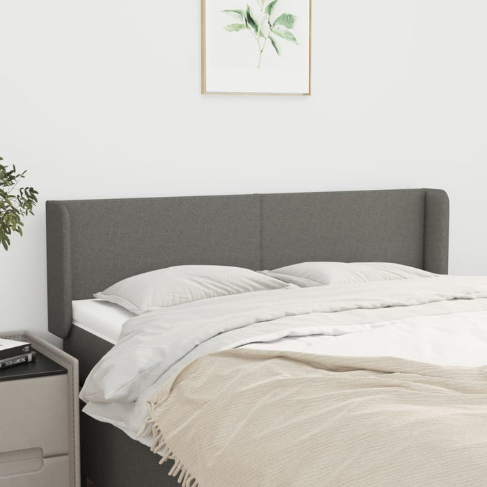 Tăblie de pat cu aripioare gri închis 147x16x78/88 cm textil - WALTI WALTI