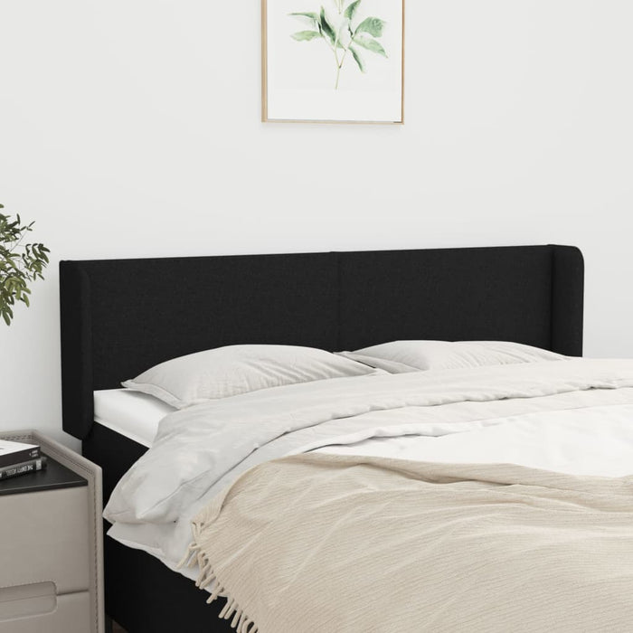 Tăblie de pat cu aripioare negru 147x16x78/88 cm textil - WALTI WALTI