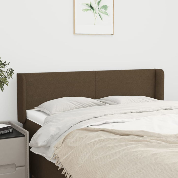 Tăblie de pat cu aripioare maro închis 147x16x78/88 cm textil - WALTI WALTI