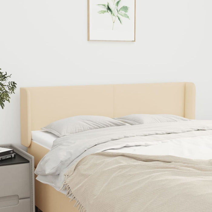 Tăblie de pat cu aripioare crem 147x16x78/88 cm textil WALTI