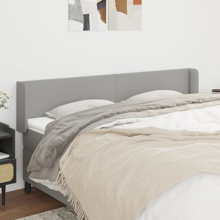 Tăblie de pat cu aripioare gri deschis 183x16x78/88 cm textil - WALTI WALTI
