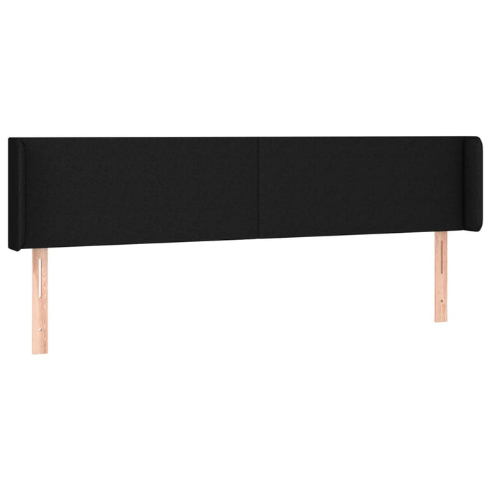 Tăblie de pat cu aripioare negru 203x16x78/88 cm textil - WALTI WALTI