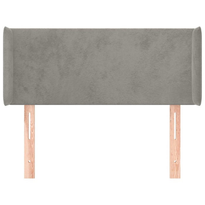 Tăblie de pat cu aripioare gri deschis 83x16x78/88 cm catifea WALTI