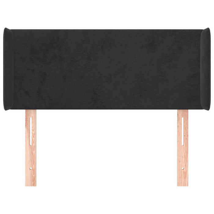 Tăblie de pat cu aripioare negru 83x16x78/88 cm catifea - WALTI WALTI