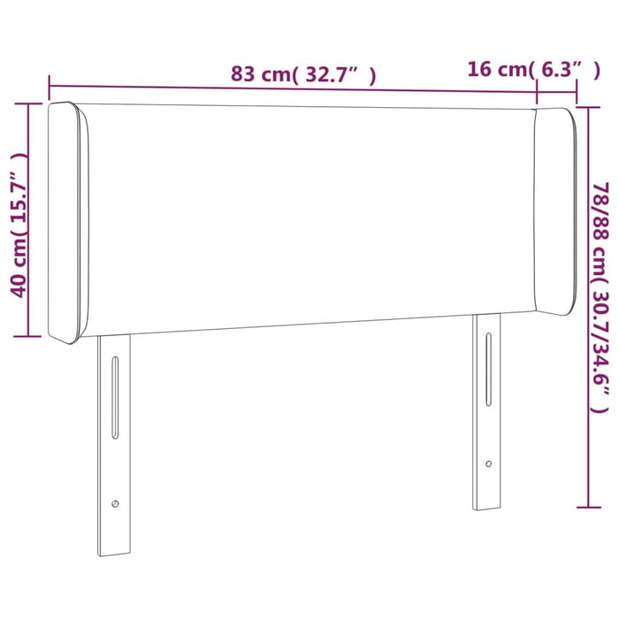 Tăblie de pat cu aripioare negru 83x16x78/88 cm catifea - WALTI WALTI
