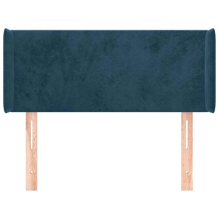 Tăblie pat cu aripioare albastru închis 83x16x78/88 cm catifea WALTI