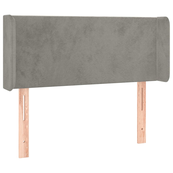 Tăblie de pat cu aripioare gri deschis 103x16x78/88 cm catifea WALTI