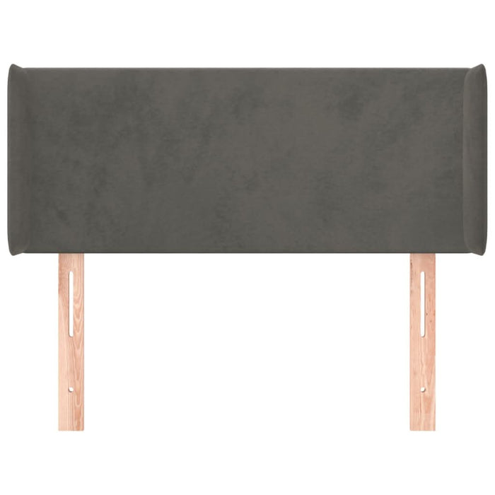 Tăblie de pat cu aripioare gri închis 103x16x78/88 cm catifea - WALTI WALTI