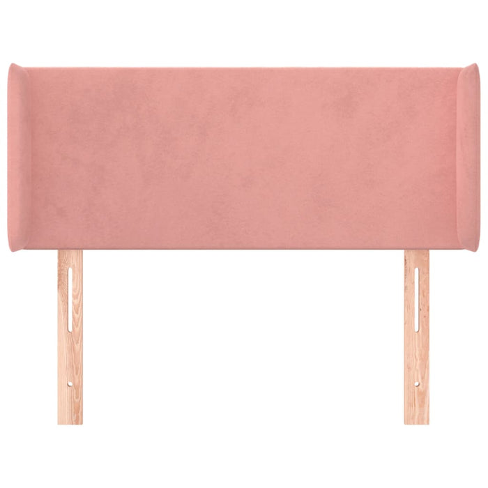 Tăblie de pat cu aripioare roz 103x16x78/88 cm catifea WALTI