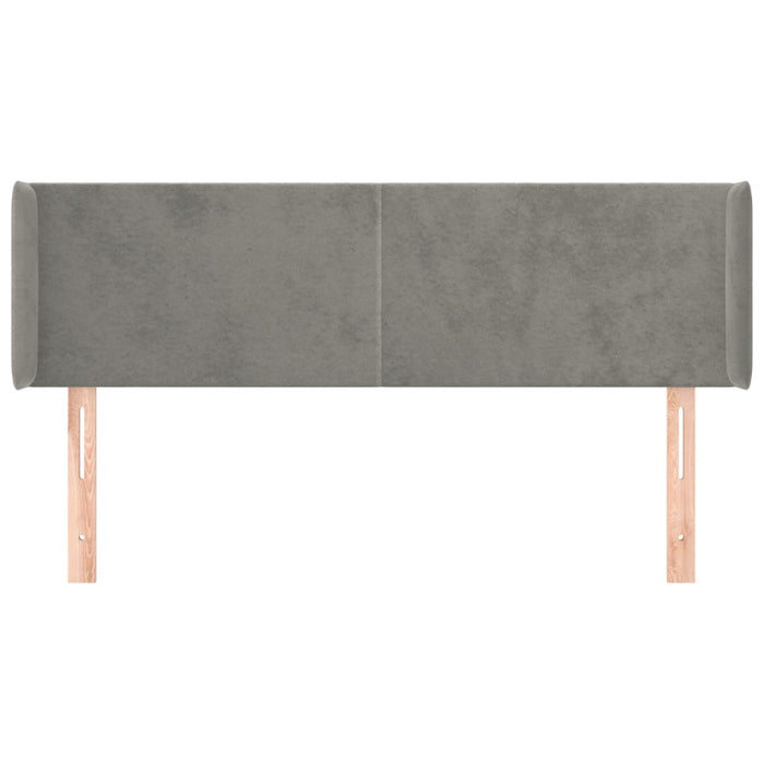 Tăblie de pat cu aripioare gri deschis 147x16x78/88 cm catifea - WALTI WALTI