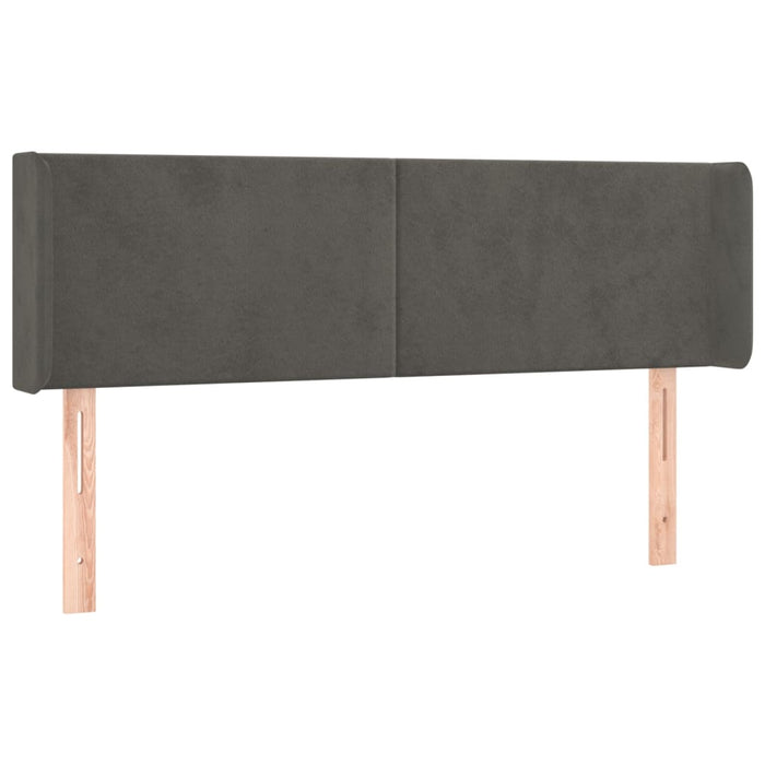 Tăblie de pat cu aripioare gri închis 147x16x78/88 cm catifea - WALTI WALTI