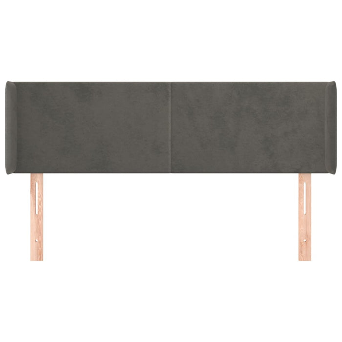 Tăblie de pat cu aripioare gri închis 147x16x78/88 cm catifea - WALTI WALTI